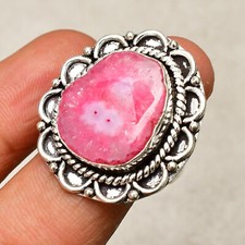 Solar Quartz Gemstone 925 Sterling Silver Handmade Jewelry Ring 8