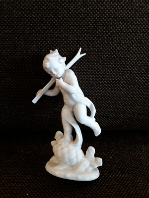 Figur Porzellanfigur Kinderfigur Skifahrer weiß gemarkt M O vintage 60 Sammler