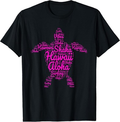 Aloha I Love Hawaii Sea Turtles Shaka Surfing Vibes Holiday T-Shirt