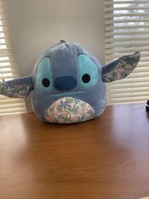 Disney Stitch 10” Squishmallow Plush Toy Collectible w/ Hawaiian Flower Design