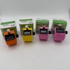 Lot of 4 Hand Tally Counter No. 101 Mechanical 4-Digit Clicker Lap Golf NIB