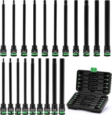 3/8" Drive Long Impact Hex Bit Socket Set, Allen Bit Sockets, 20PCS Allen Wre...