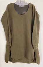 Stella McCartney Wool/Chasmere Green Ribbed Knit Tunic Sweater - Large ITALY