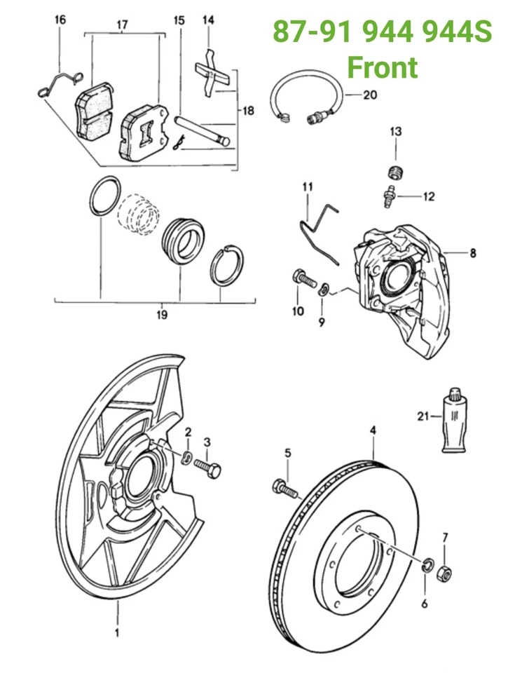 Placa de cobertura de freio PORSCHE 944 944S 82-91 proteção contra poeira dianteira 94435180403 - Imagem 2 de 4