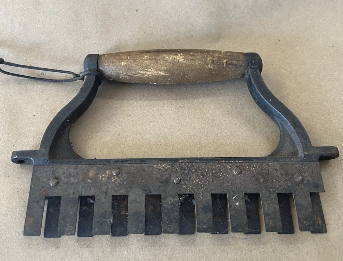 Antique Meat Tenderizer METAL WITH WOODEN HANDLE
