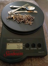 Sterling Silver Lot,76 Grams of 925 Silver , 2 Necklaces  Set  Childs Flatware