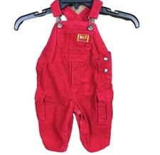 Vintage Gymboree GymSport Red Corduroy Overalls Infant 6-12 Months 1998 Cargo