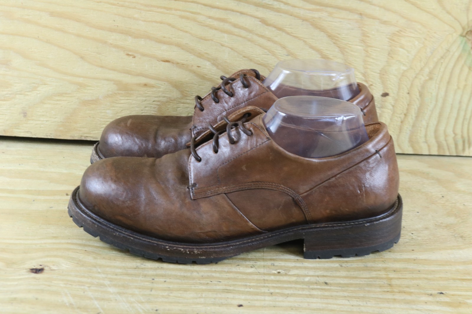 SAOLA Untamed Steet Scarpe Uomo Pelle Marrone 8 ROWLEY Cognac Piegato Derby Italia
