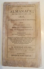 1806 Almanack by Nehemia Strong - Hartford, CT