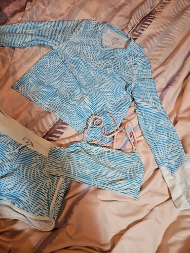 Athleta Girl 3 Piece Set. Youth Size 14 xl blue bathing suit - Picture 2 of 5