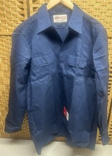 Vintage Dickies Work Shirt Made in USA Blue Mens Large Long Sleeve New With Tags