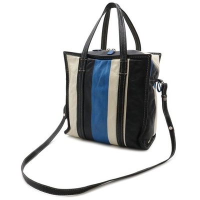BALENCIAGA Bazar Shopper 2-way Tote Bag Shoulder Bag Black Blue