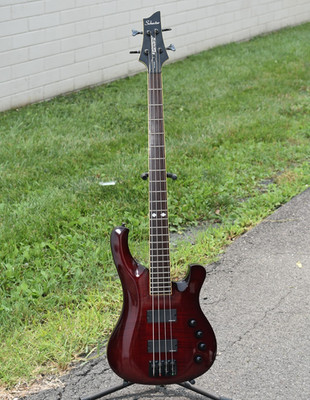 Schecter Guitar Research 004 BASS Trans Red Electric Bass Guitar Trans Red