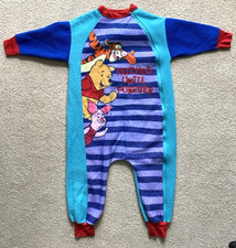Vintage Disney Winnie The Pooh Tigger Piglet 1pc Sleeper Pajamas Youth Size 4