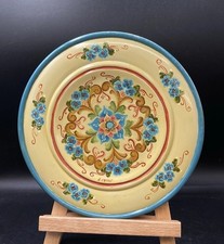 Norwegian ROSEMALING 10" Wood Plate Signed L Stewart