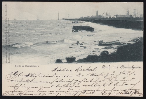 AK Gruss aus Bremerhaven: Rhede zu Bremerhaven, BREMEN 17.9.98 n. HANNOVER 18.9.