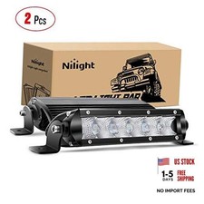 40001F-B Bar Super Slim 2PCS 7Inch 30W Flood Driving Fog 3600LM Single Row