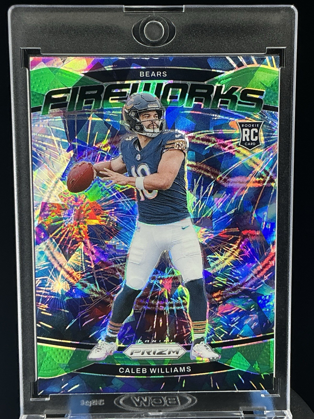 2024 Panini Prizm Caleb Williams Green Ice Prizm Fireworks RC #25 Chicago Bears