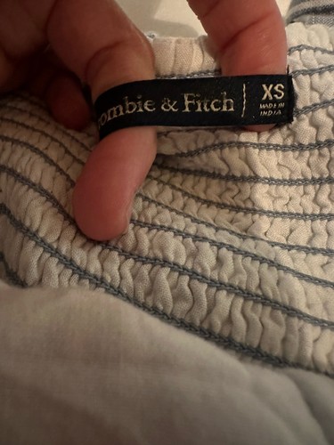 Vestido Solero Abercrombie & Fitch Azul Blanco Rayas Para Mujer Talla XS USADO EN EXCELENTE ESTADO Bolsillos - Imagen 3 de 12
