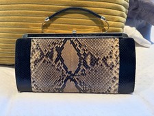 Vintage English Genuine Snakeskin, Suede Handbag 1950s - Great condition