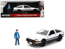 1/24 Jada Initial D Toyota Trueno AE86 with Takumi Figure White / Black 34501