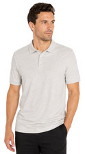 Calvin Klein Men's Polo Shirt New L Gray Smooth Cotton Classic Fit Solid