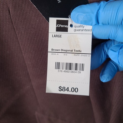 J Ferrar Jacket Mens Large Brown Blazer Cotton Blend 2 Button Suit Coat NEW - Picture 3 of 13