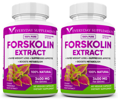 2 x Forskolin Maximum Strength 100% Pure 3400mg Rapid Results! Forskolin Extract