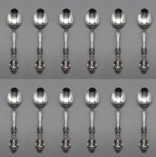 Oneida Stainless MICHELANGELO Oval Soup / Place Spoons - Set of Twelve USA  NOS