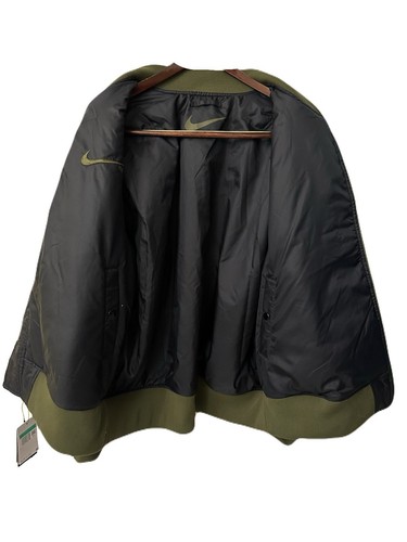 NEW Nike Mens Size XL Therma-Fit Big Swoosh Reversible Jacket Bomber Green Black - Picture 5 of 9