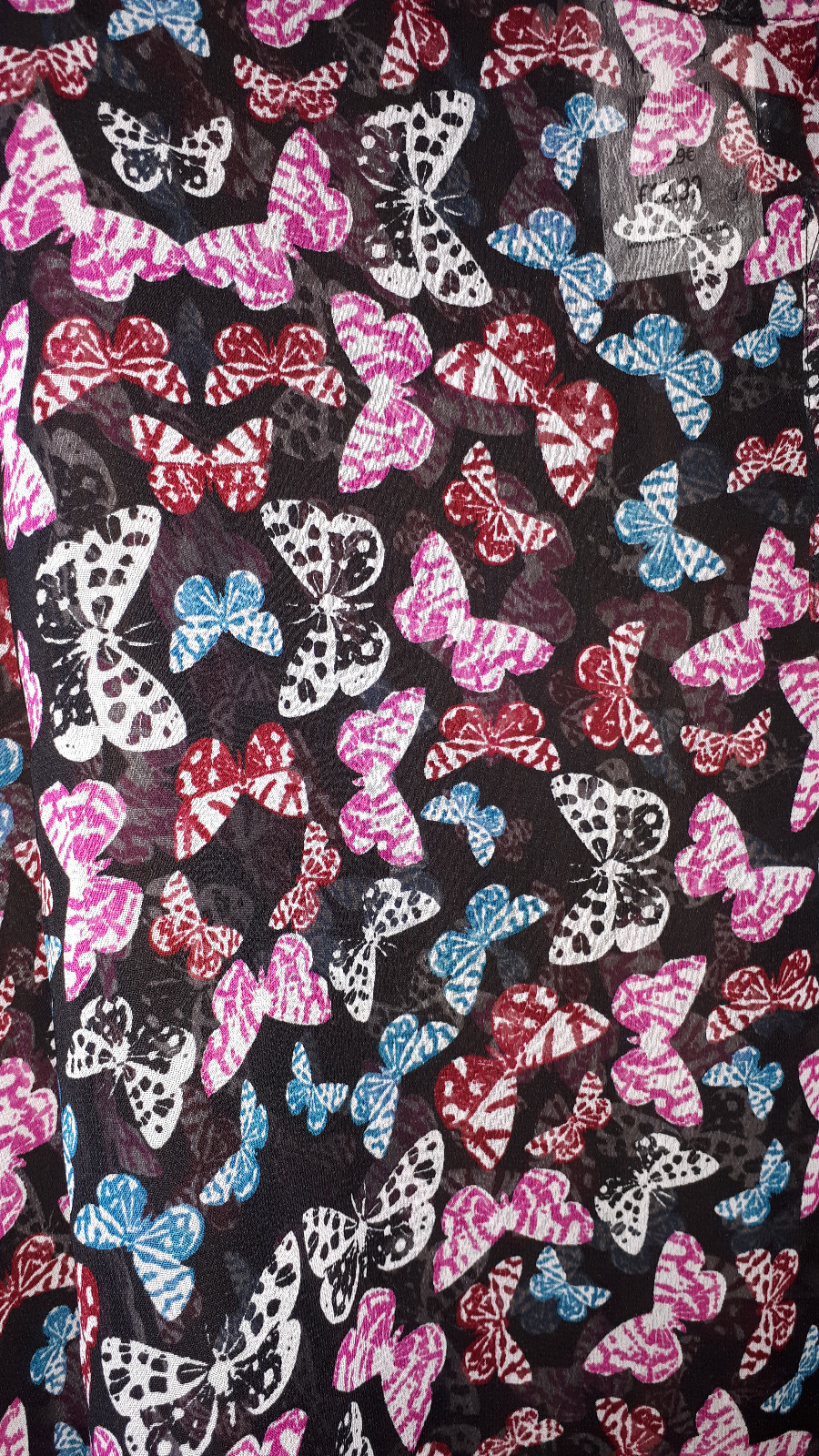 New Look black multi butterfly sheer ethnic hippie boho  top 16 image 4