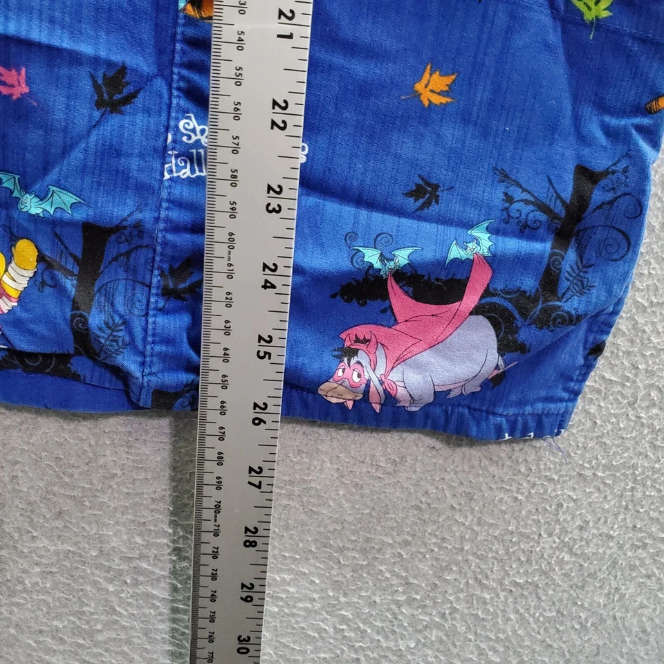 Blusa Médica Pequeña Azul Disney para Mujer Winnie The Pooh Halloween Manga Corta Cuello en V Foto 2 de 4