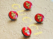 Gucci  buttons Lot of 4  metal 14 mm 0,5 inch  metal   bees red