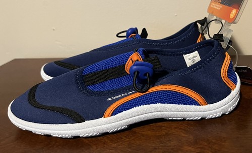 Speedo Junior Surfwalker Schuhe - Schwarz/Orange/Blau - Größe M (2 - 3) - Bild 7 von 8