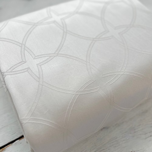 Frette Italy KING Duvet Cover Ivory Beige Embossed 101x88 Medallion Sateen Luxe