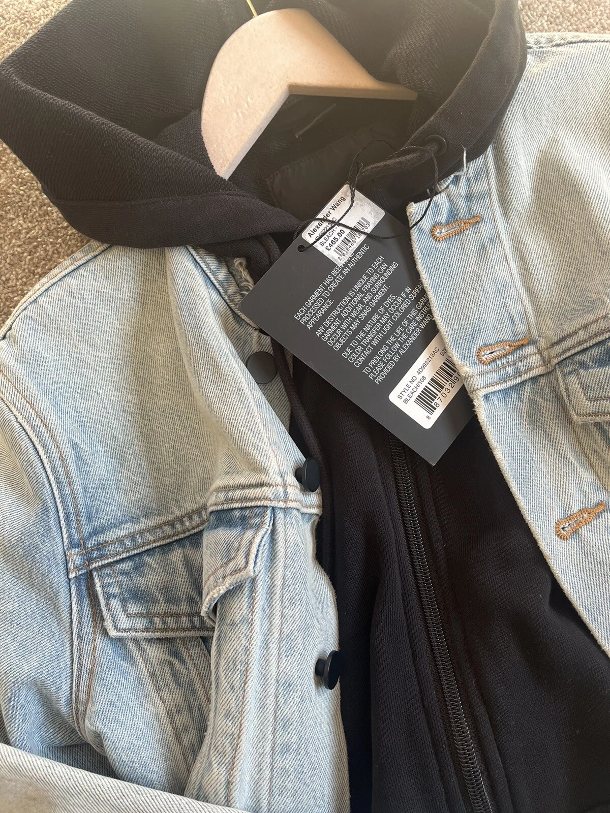 Giacca in denim Alexander Wang con cappuccio incorporata