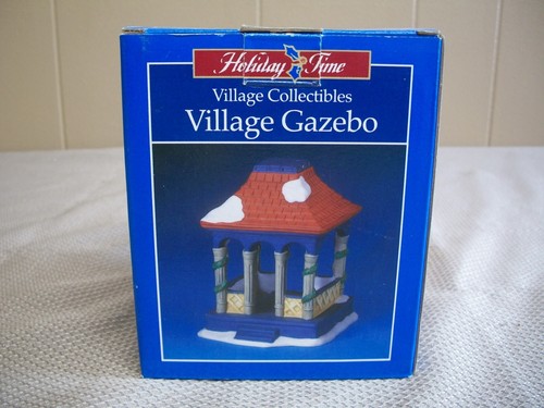 Vintage Holiday Time Christmas Village Porcelain Gazebo 4" in Original Box - Picture 2 of 10