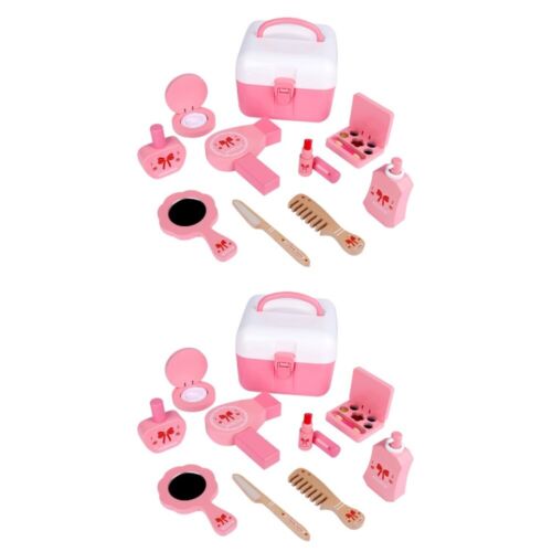 2 Sets Kids Portable Toy For Little Girls Wooden Princess-