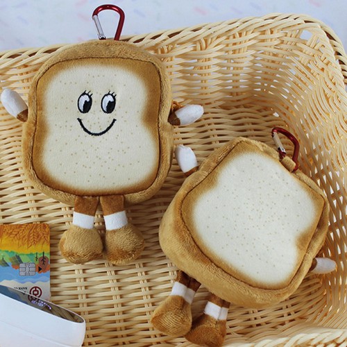 1Pc Plush Coin Purse Funny Toast Hamburger Coin Bag Toast Coin Purse - Picture 6 of 14