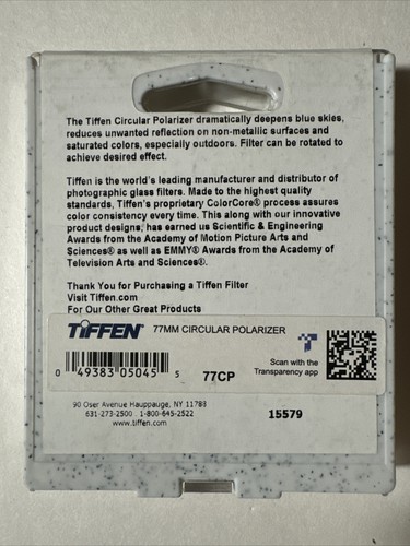 Tiffen 77CP 77mm Filter Cicular Polarizor - Picture 2 of 4
