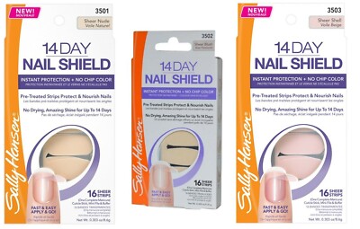 Sally Hansen 14 Day Nail Shield Sheer Nude-3501 & Sheer Shell-3503 - 3502 Blush
