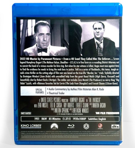 The Enforcer (Blu-ray Disc, 1951, Full Screen) Like New ! Humphrey Bogart - Picture 2 of 3