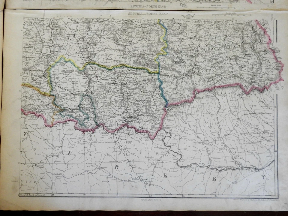 奥匈帝国 哈布斯堡帝国 波希米亚 克罗地亚 维也纳 1863 洛瑞 四张地图 — 第 4/4 张图片