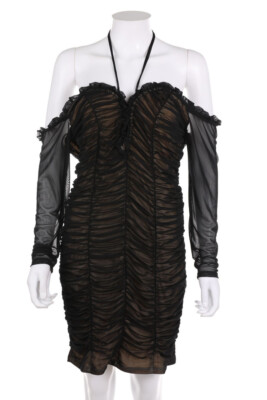 No Label Party Dress Mesh Lacing D 34-36 black transparent