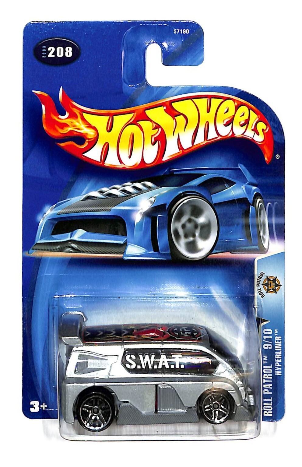2003 Hot Wheels Roll Patrol 9/10 Hyperliner #208 S.W.A.T Silver