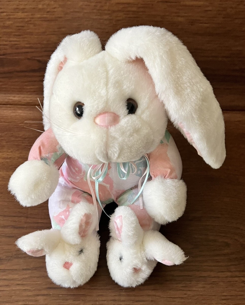 Vintage Commonwealth Floral Bunny Rabbit Plush with Bunny