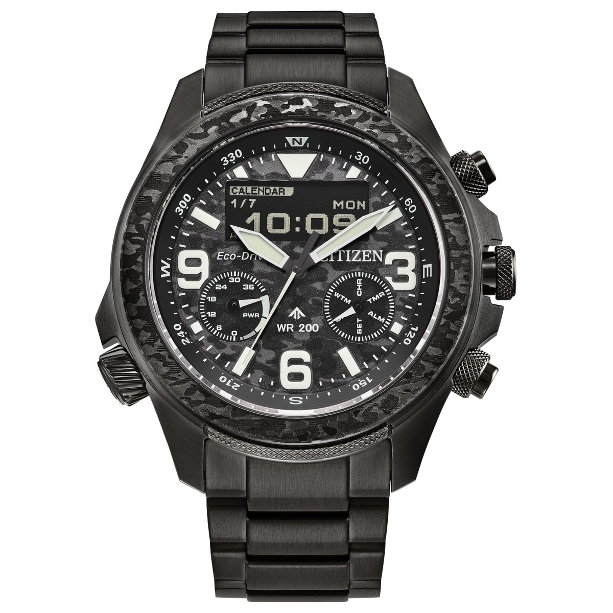 Citizen Men's Eco-Drive Land Chronograph Perpetual Gray Watch 43MM