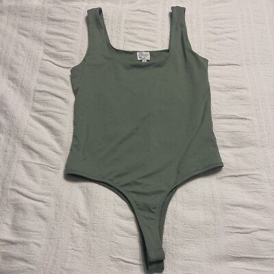 Francesca's Blue Rain Green Bodysuit Snap Sz Medium NWOT Boutique Fast Ship