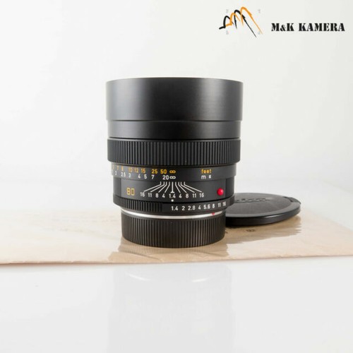 Rare Leica 80mm F1.4 Summilux-R 11880 W/ Box And Leather Case Near