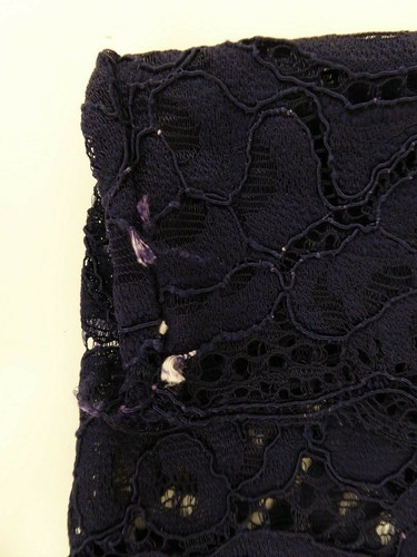 Woman's La Redoute R Edition Size 14 Navy Blue Lace Lined Dress GC - Picture 10 of 12